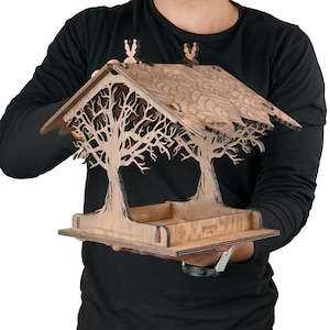 Casetta per uccelli da giardino regalo di inaugurazione della casa, casetta per uccelli in legno, mangiatoia per uccelli sospesa regalo per lei, regali da giardino per la mamma, regalo casetta per uccelli