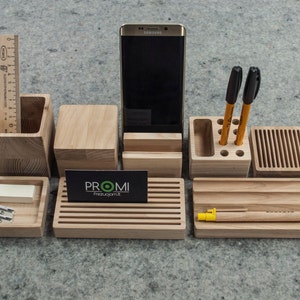 Complete desk organizer YOURSELF Desk organization Wooden desk organizer Office organizer image 2