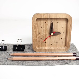 Wooden clock for desk Table clock Personalized clock Desk organization Desk gifts