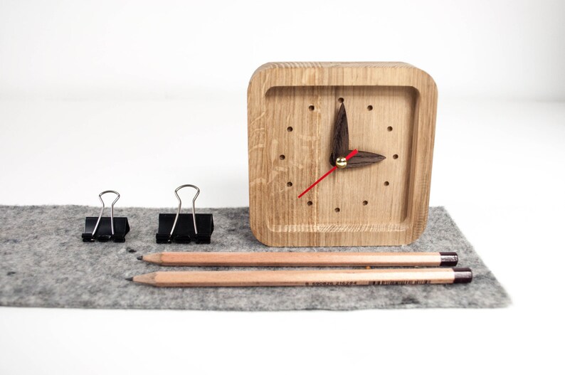 Wooden Clock for Desk Table Clock Personalized Clock Desk Etsy