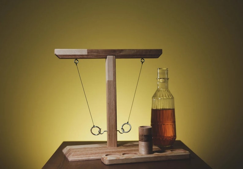 Hook and Ring Swing Toss Board Bar Game Personalized Swinging Etsy