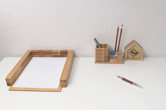 thumbnail image 2 of Office Desk Filing Trays Letter Rack A4 Paper Document Organizer Holder 2 of 12