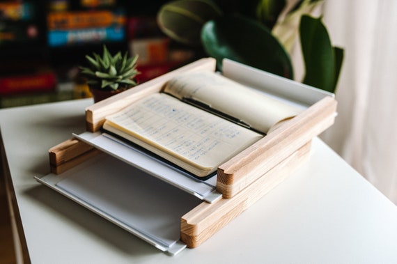 2 ÉTAPES Bac à papier, Organisateur de fichiers de bureau, Organisateur de  bureau en bois, Organisateur de papier pour bureau, Cadeau de plateau de  bureau pour lui, Cadeau d'anniversaire pour papa 