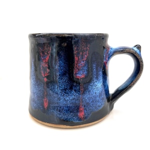 Tazza da tè e caffè in gres AM Wheel Thrown realizzata a mano, blu elettrico, Steve Woodhead Ceramics