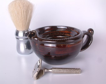 Mittelgroße #1 Shaving Scuttle Bowl Teak von Steve Woodhead