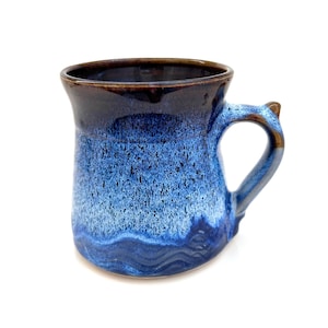 Stoneware Tea Coffee Mug AS Wheel Thrown Handmade Electric Blue Steve Woodhead Ceramics