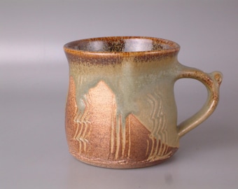 Stoneware Tea Coffee Mug AJ Wheel Thrown Handmade Rustic Steve Woodhead Ceramics