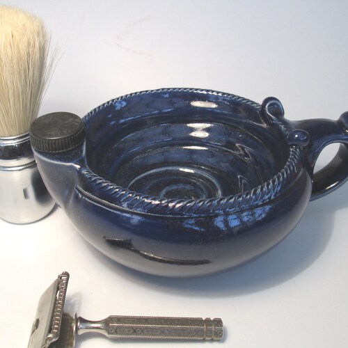 Large 2 Shaving Scuttle Bowl Blue by Steve Woodhead Etsy