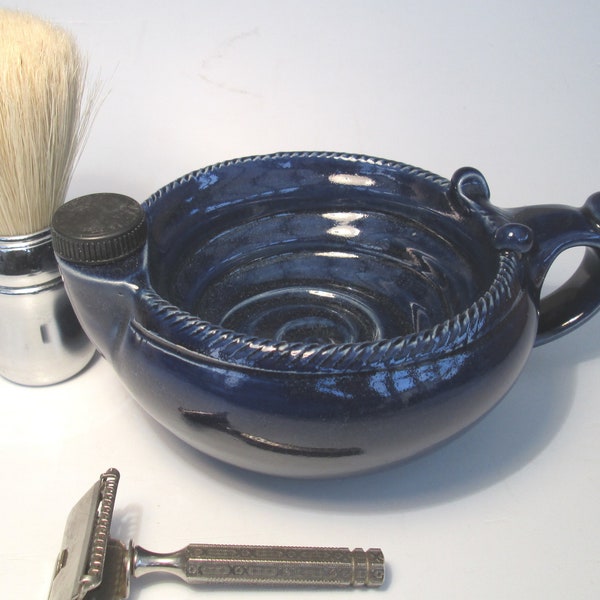 Large #2 Stoppered Shaving Scuttle Bowl Blue by Steve Woodhead