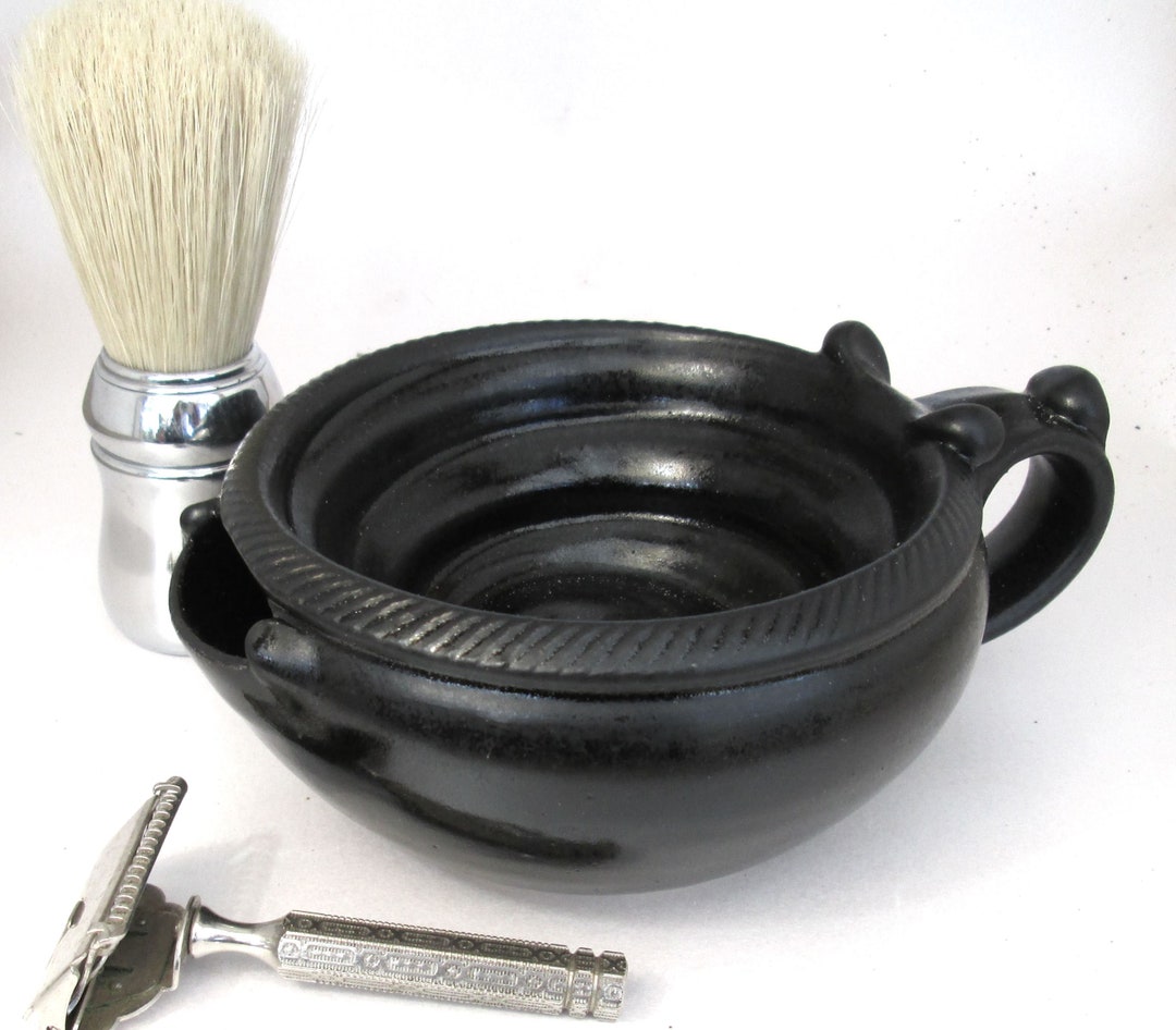 Large 2 Shaving Scuttle Bowl Black by Steve Woodhead Etsy