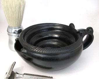 Large #2 Shaving Scuttle Bowl Black by Steve Woodhead