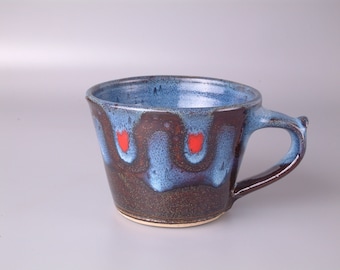 Stoneware Tea Coffee Mug AS Wheel Thrown Handmade Electric Blue Steve Woodhead Ceramics