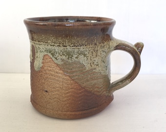 Big Stoneware Tea Coffee Mug AE Wheel Thrown Handmade Rustic Steve Woodhead Ceramics