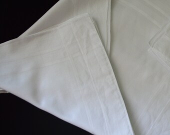 Groom White Handkerchief / Sheer Pinstripe / Groom / Wedding / Tears of Joy / Large Handkerchief / Linen / Groom Father Wedding Gift