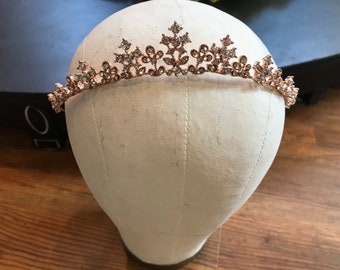 Rose Gold Leaf Jewelry Headband /  Gold Leaf Headband / Tiara / Headband / Bridal Gold Leaf Hair Jewelry / Gold Leaf Headband