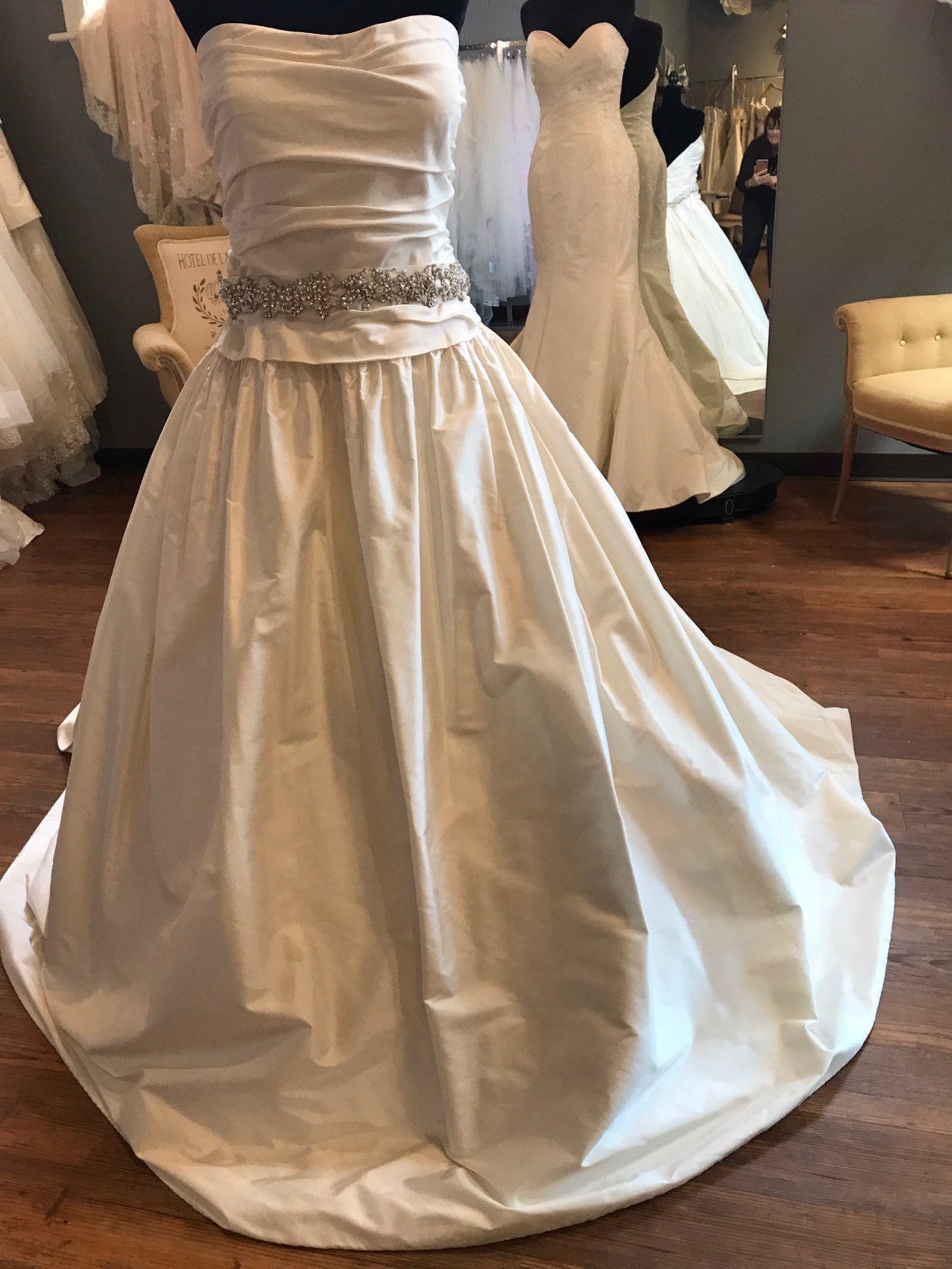 20 / Duchess Satin Wedding Dress / VBack Illusion Wedding Etsy