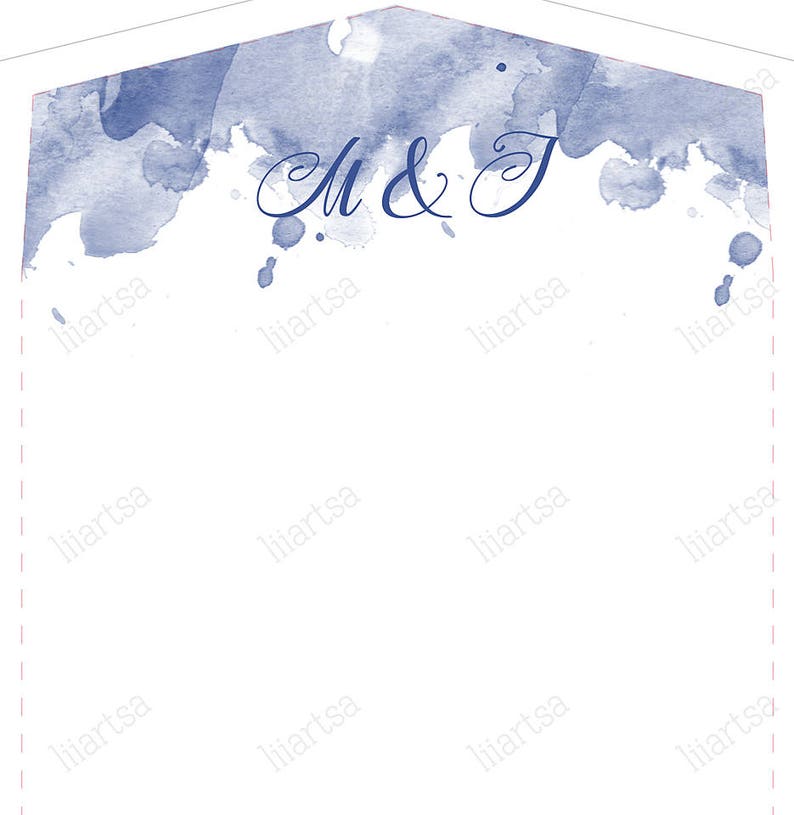 Watercolour Splash Wedding Invitation Water Blue image 7