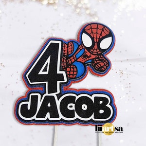 Spidey Cake Topper Spiderman Personalised 3D Layered Superhero Topper Spidey Birthday Decor Boy Birthday