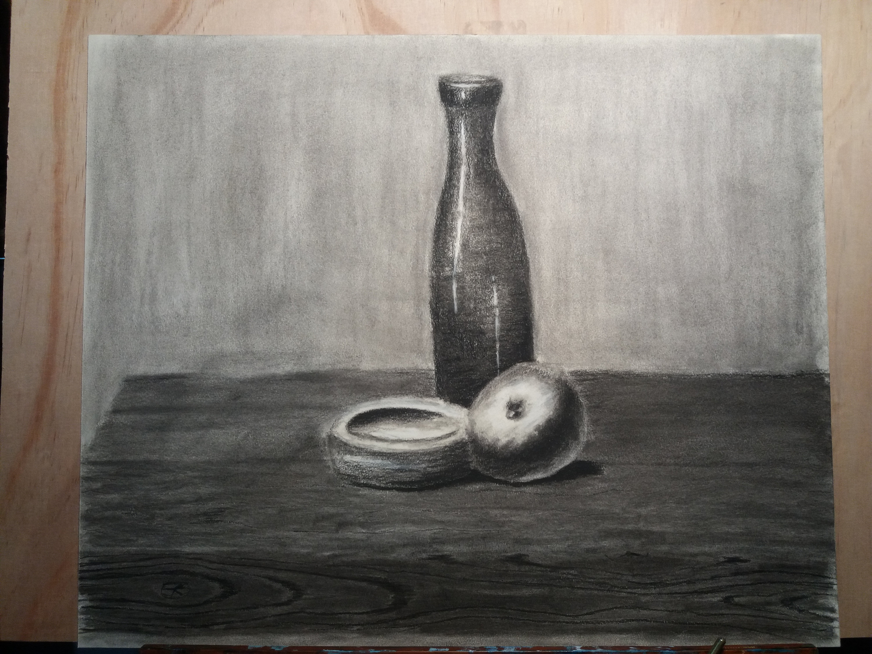 still life charcoal drawings