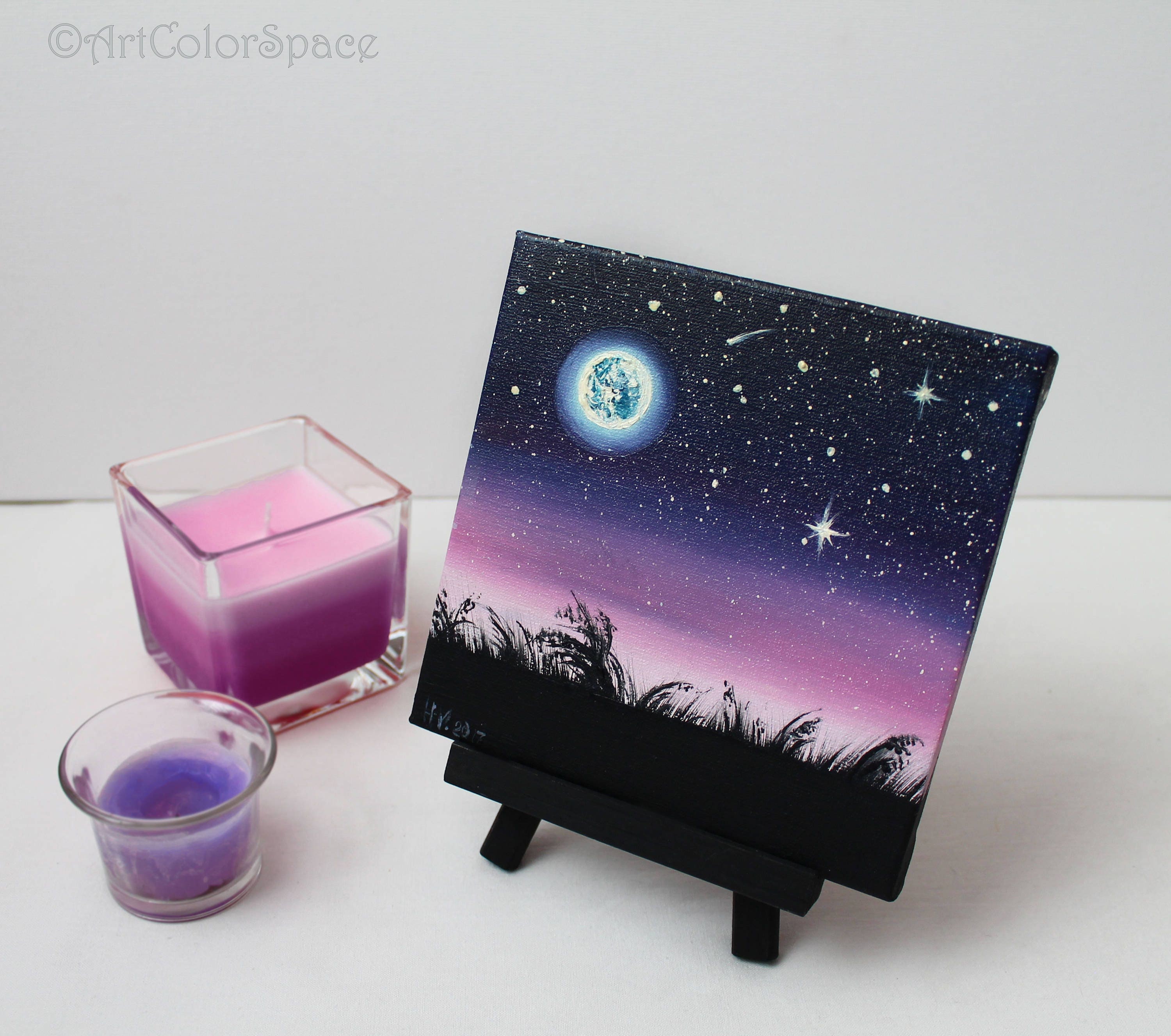 Shop Night Sky Painting Online  Canvas with Easel Online – Jiva