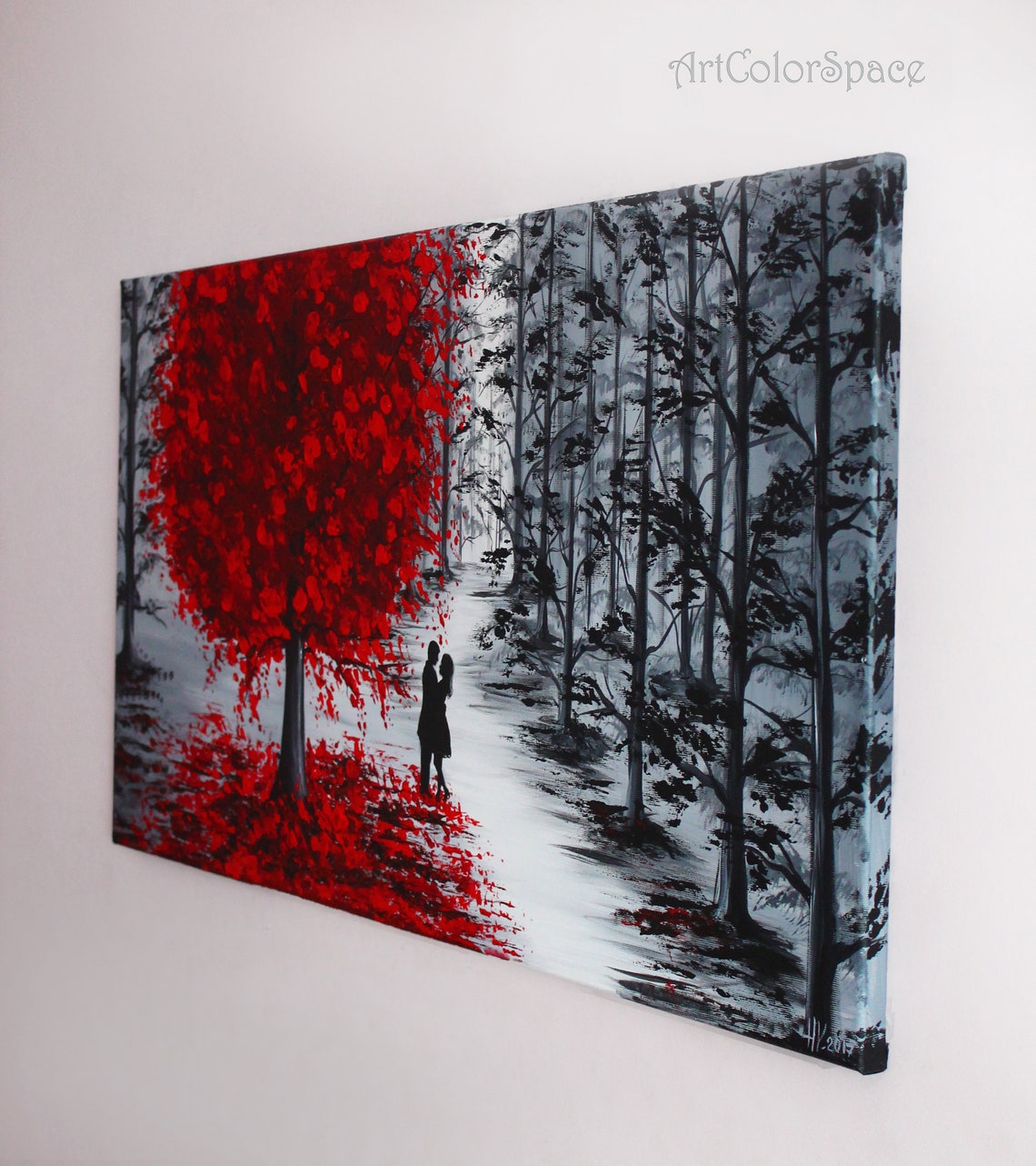 Extra large wall art Love couple painting Romantic wall art Etsy