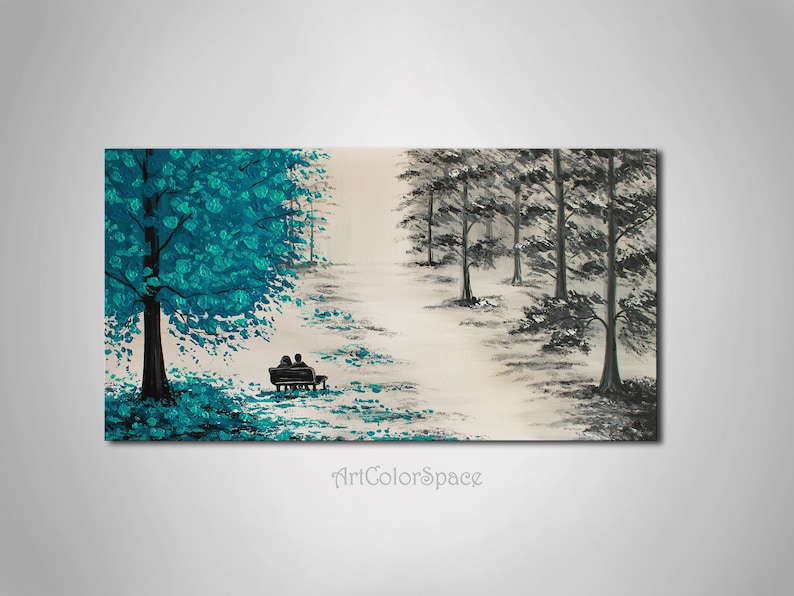 Couple In Love Art Romantic Painting On Canvas Bedroom Art Etsy