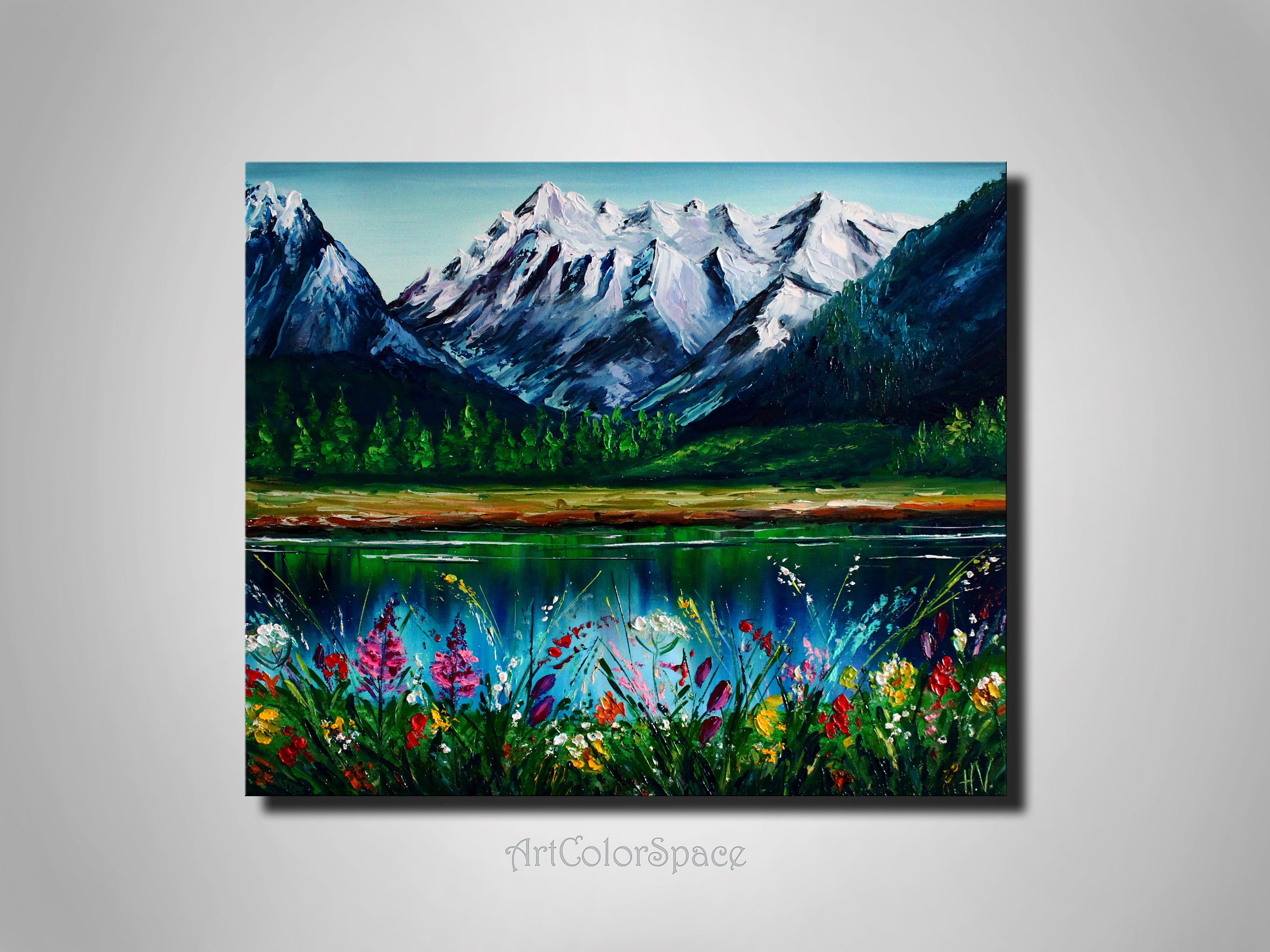絵画 Mountain Landscape 8-bit Pixel Art Mountain Landscape. Stock Illustration