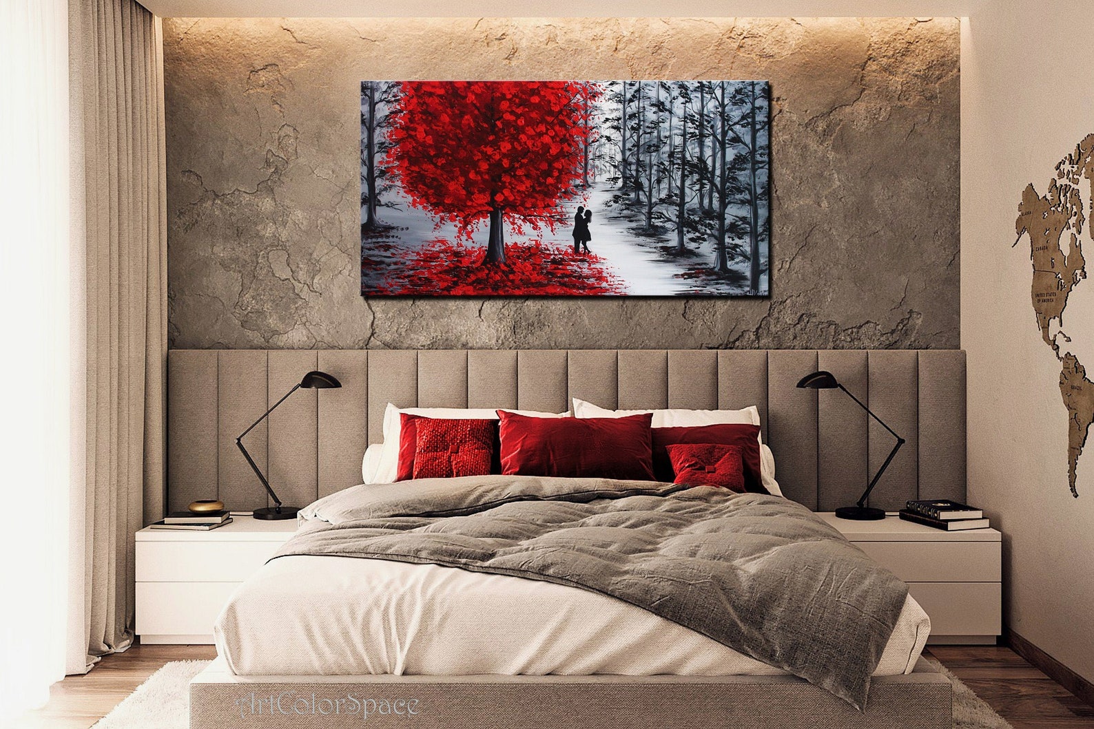Extra Large Wall Art Love Couple Painting Romantic Wall Art Etsy