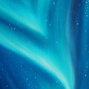 Northern lights art Galaxy painting Aurora Borealis Oil painting on canvas image 6