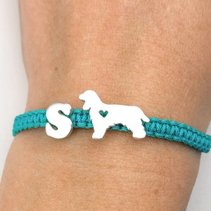 Pulsera perro Cocker spaniel, silueta cocker pulsera de plata, regalo perfecto para madre, regalo amigo invisible, regalo mascota 8. TURQUOISE