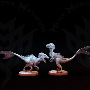 Raptors Miniature Dinosaur DND Pathfinder Tabletop RPG