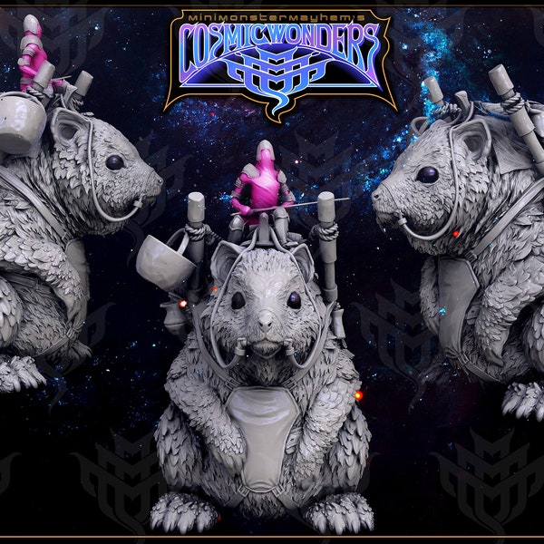 Giant Space Hamster Mount Miniature DND Pathfinder Tabletop RPG
