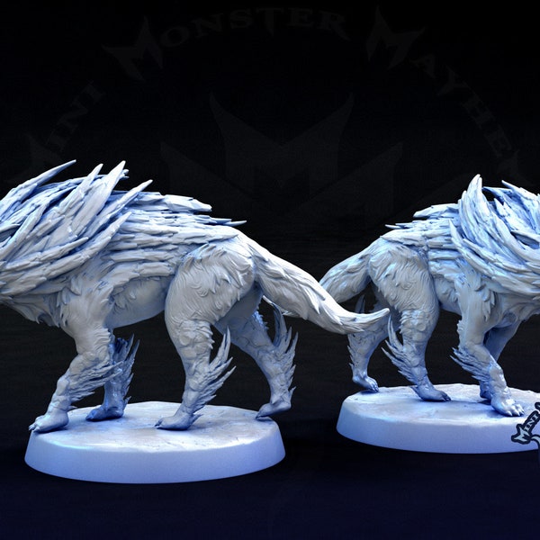 Arctic Wolves Miniature DND Pathfinder Tabletop RPG