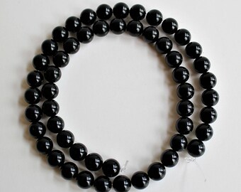 6mm Round Black Onyx Beads: Natural Loose Gemstones