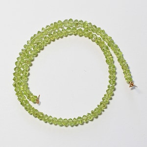 3.5-4mm Facet Rondelle Natural Peridot Loose Beads, August Birthstone Beads, Natural Peridot Beads, 4mm Peridot Rondelle Beads, 4mm Peridot