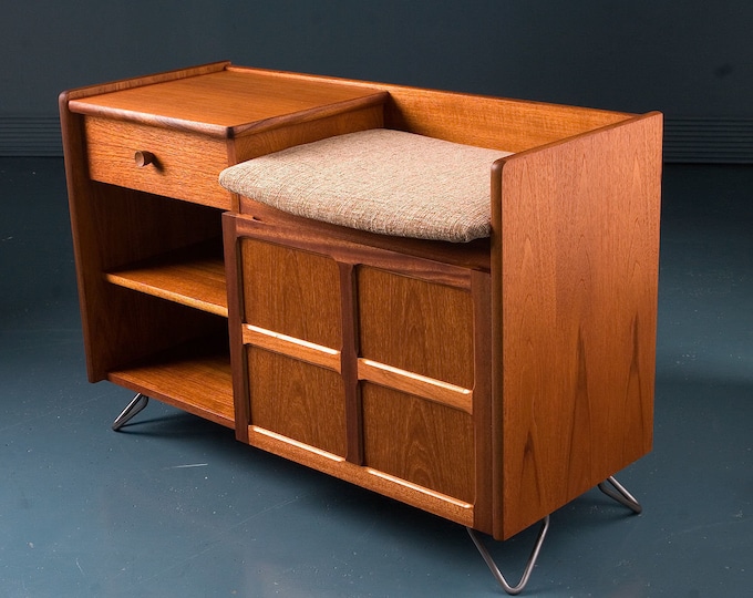 Vintage Mid Century Telephone Table Hallway Seat by Nathan Etsy