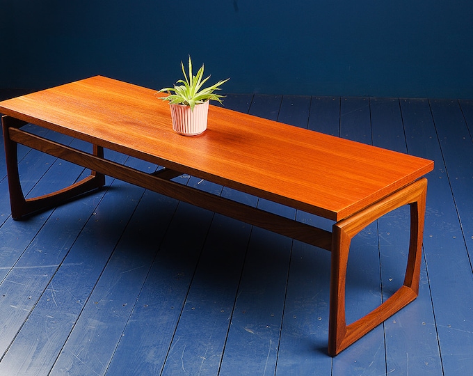 1960s Mid Century G Plan Quadrille Long Teak Coffee Table Etsy