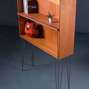 Vintage Nathan Mid Century Retro Teak Bookcase Display Cabinet on Hairpin Legs Industrial image 4