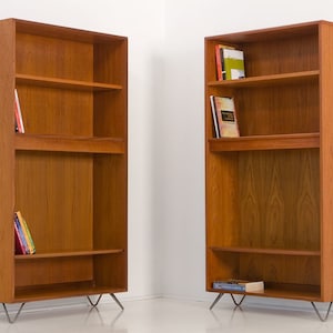 A Pair of  Vintage G Plan Mid Century Retro Teak Book Cases Display Drinks Cabinets Shelves