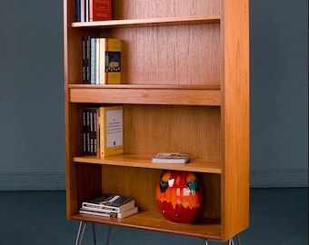 Vintage G PLAN Mid Century Retro Teak Bookcase  on Hairpin Legs