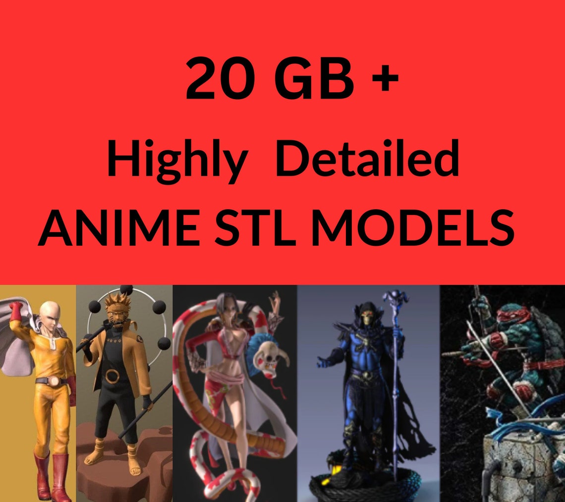 Stl Pack , Stl Anime Pack , Stl Pack Anime , 3d Files for Anime , 3d Printer Files Anime , Anime