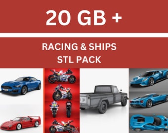 stl pack , Racing and Ships Stl pack , mega stl pack , stl files for car race lovers , sports car stl  , ships stl files