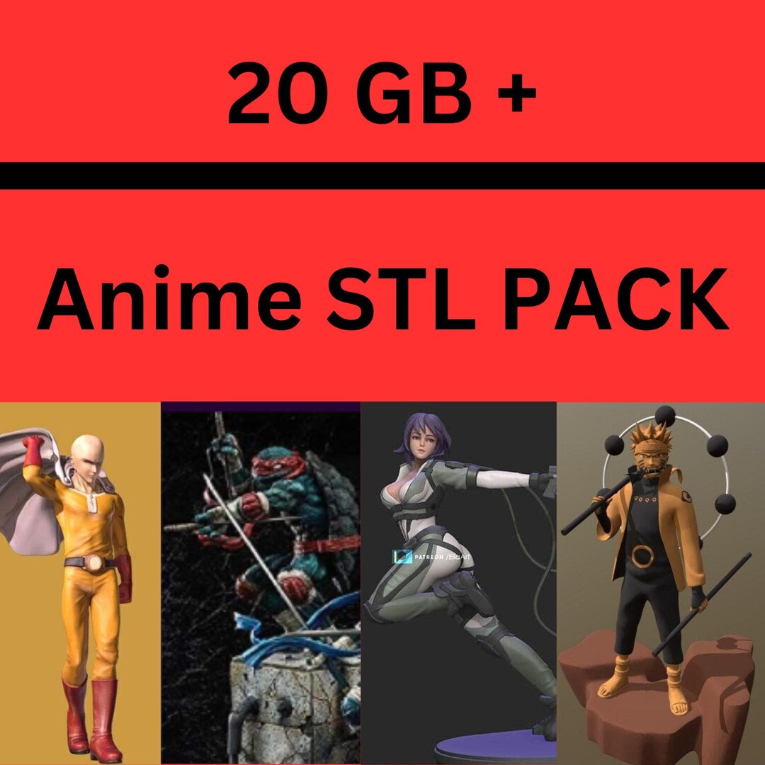 Stl Pack , Stl Anime Pack , Stl Pack Anime , Anime 3d Models , 3d Files for Anime , 3d Printer