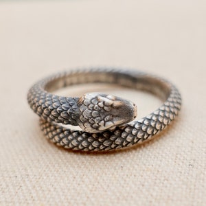 Sterling Silver Snake Ring for Men Women, Snake Thumb Ring, Adjustable Ring, Solid Silver Chunky Mens Thumb Ring, Unique Serpent Ring