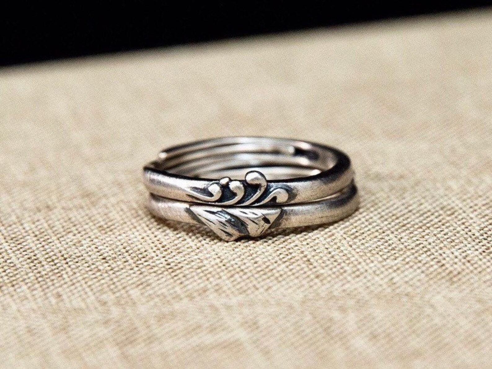 Mountain Ring Nature Inspired Couple Rings Set Best Friend - Etsy