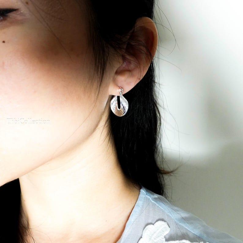Sterling Silver Mobius Hoop Earrings, Eternal Twist Hoops, Celestial ...