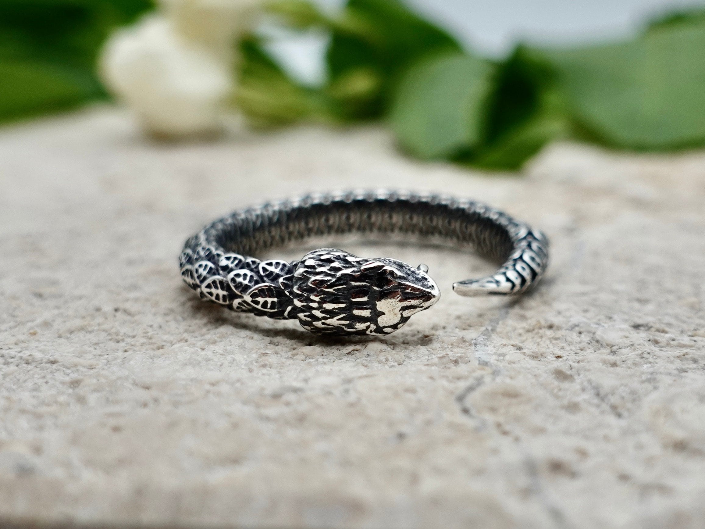 Sterling Silver Ouroboros Ring: Adjustable Snake Serpent Ring - Etsy