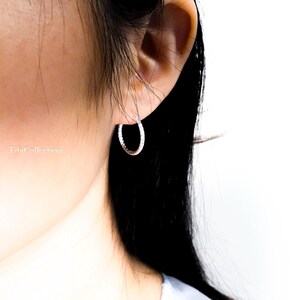 Twisted texture silver hoop earrings modern classic style