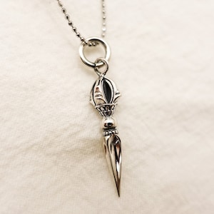Sterling Silver Vajra Pendant Necklace: Tibetan Dorje, Zen Jewelry