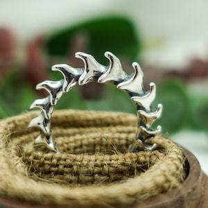 Sterling silver, Dragon scale, Adjustable ring, Fantasy jewelry, Mythical creature ring
